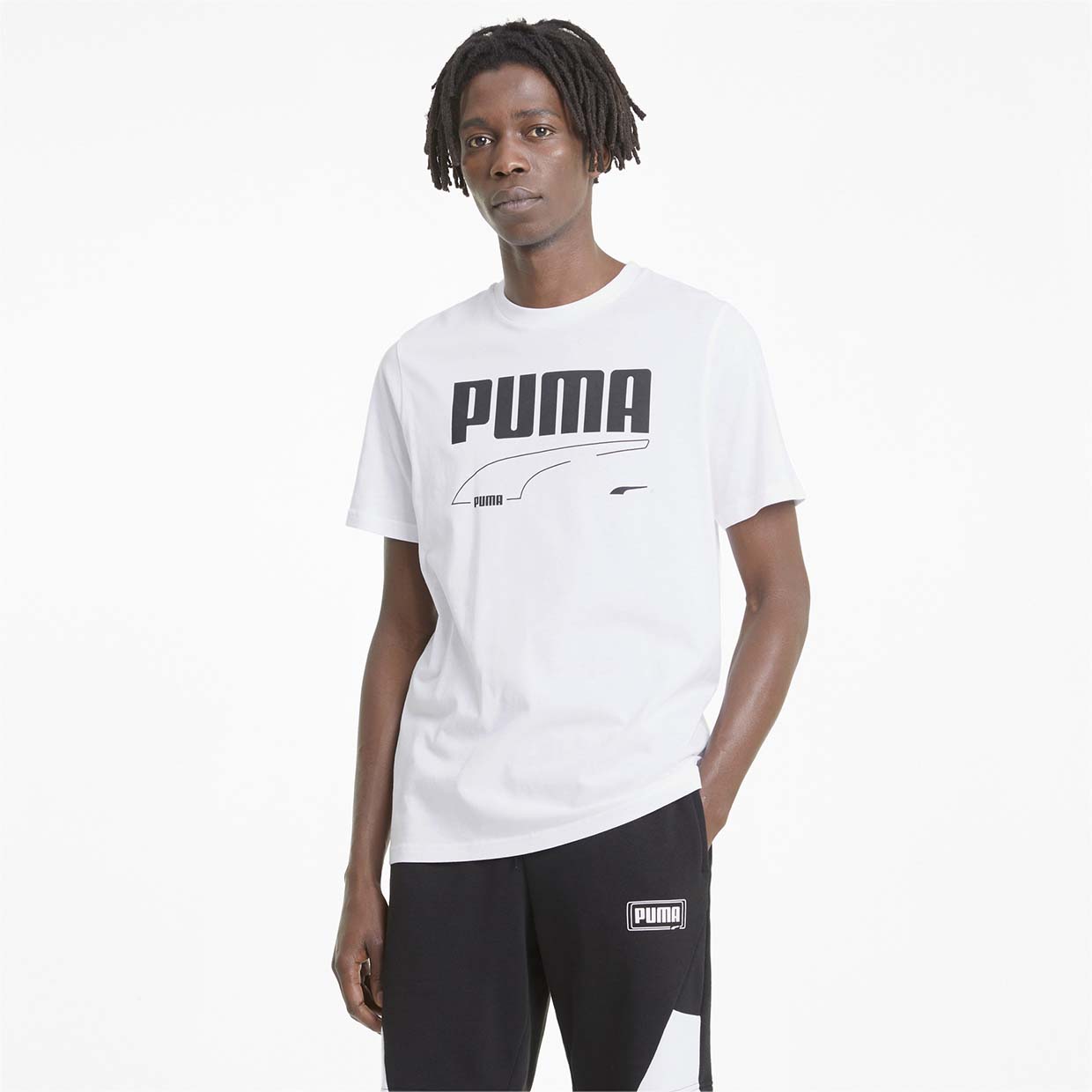 фото Футболка мужская rebel tee puma белая xl