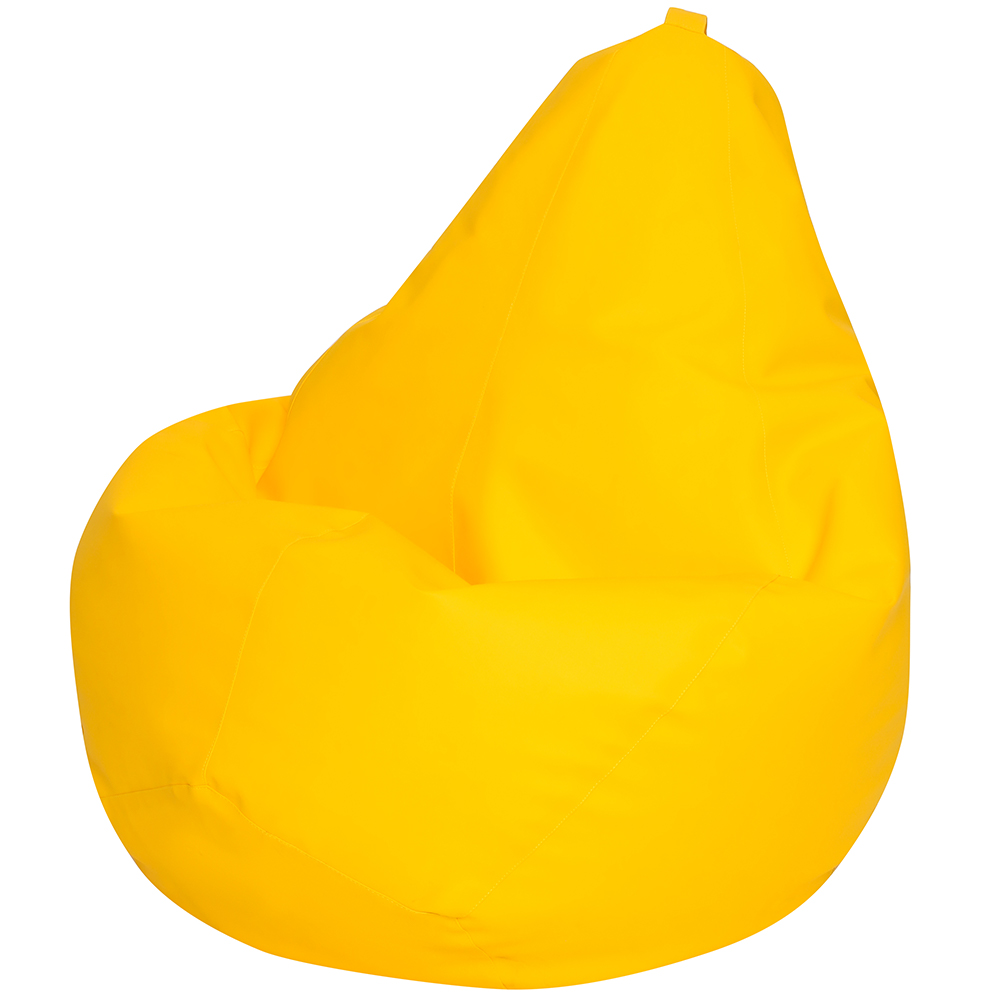 фото Кресло мешок груша желтая экокожа l, классический dreambag