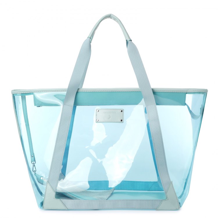 фото Сумка шоппер женская calzetti transparent tote new голубая