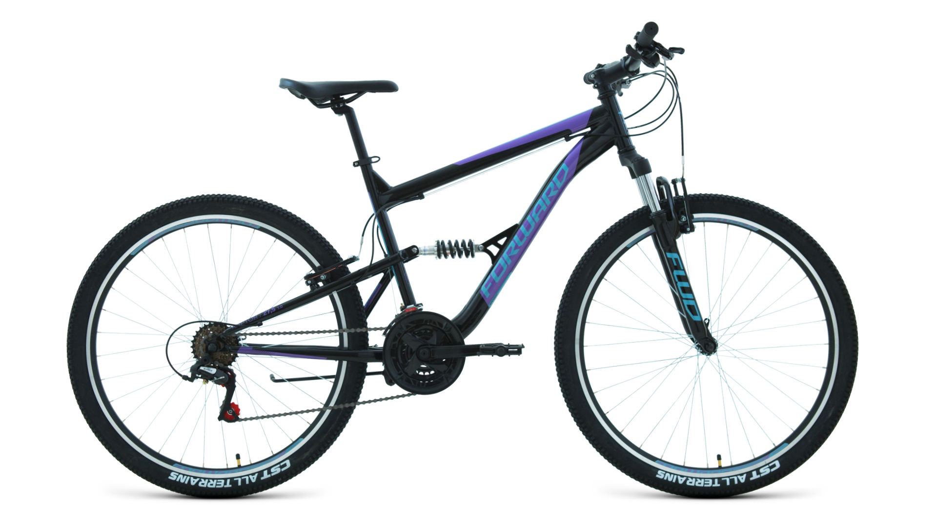 

Велосипед 27.5 FORWARD RAPTOR 1.0 (18-ск.) 2022 (рама 16) черный/фиолетовый