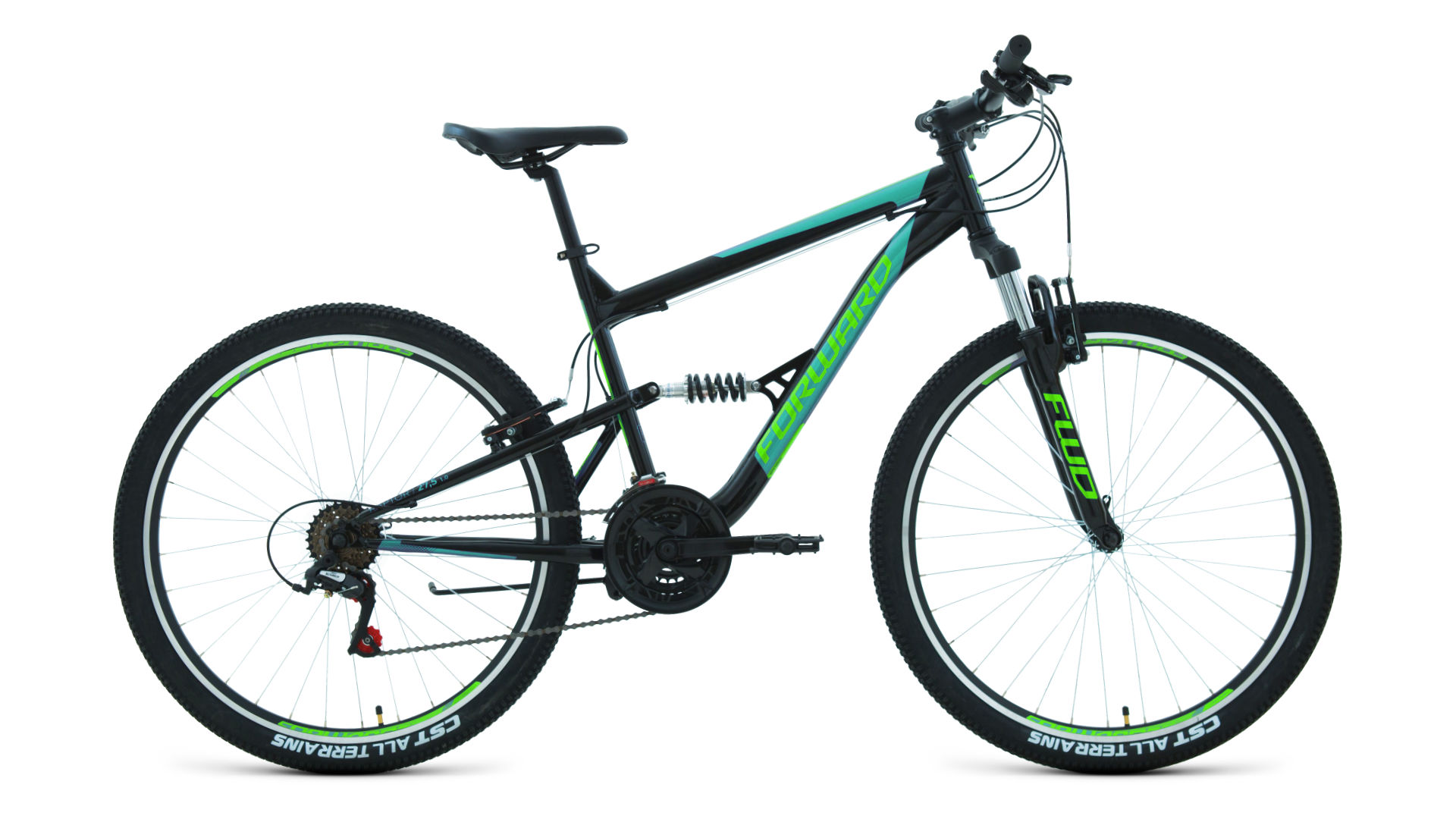 

Велосипед 27.5 FORWARD RAPTOR 1.0 (18-ск.) 2022 (рама 18) черный/бирюзовый