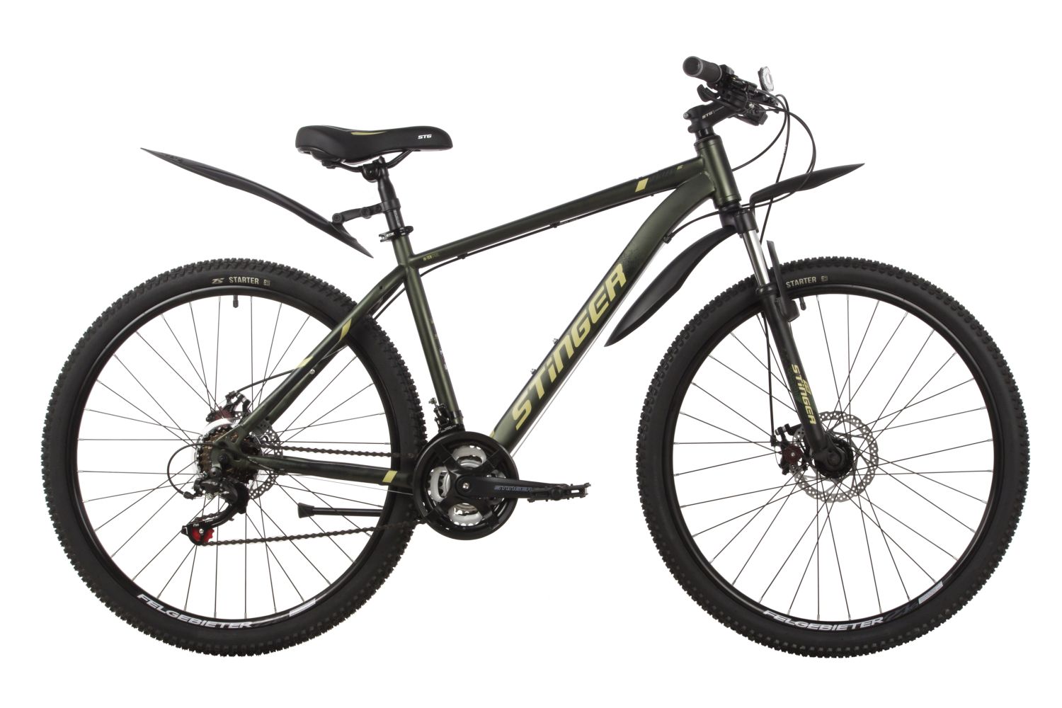 

Велосипед STINGER 27.5" CAIMAN D зеленый, сталь, размер 18"