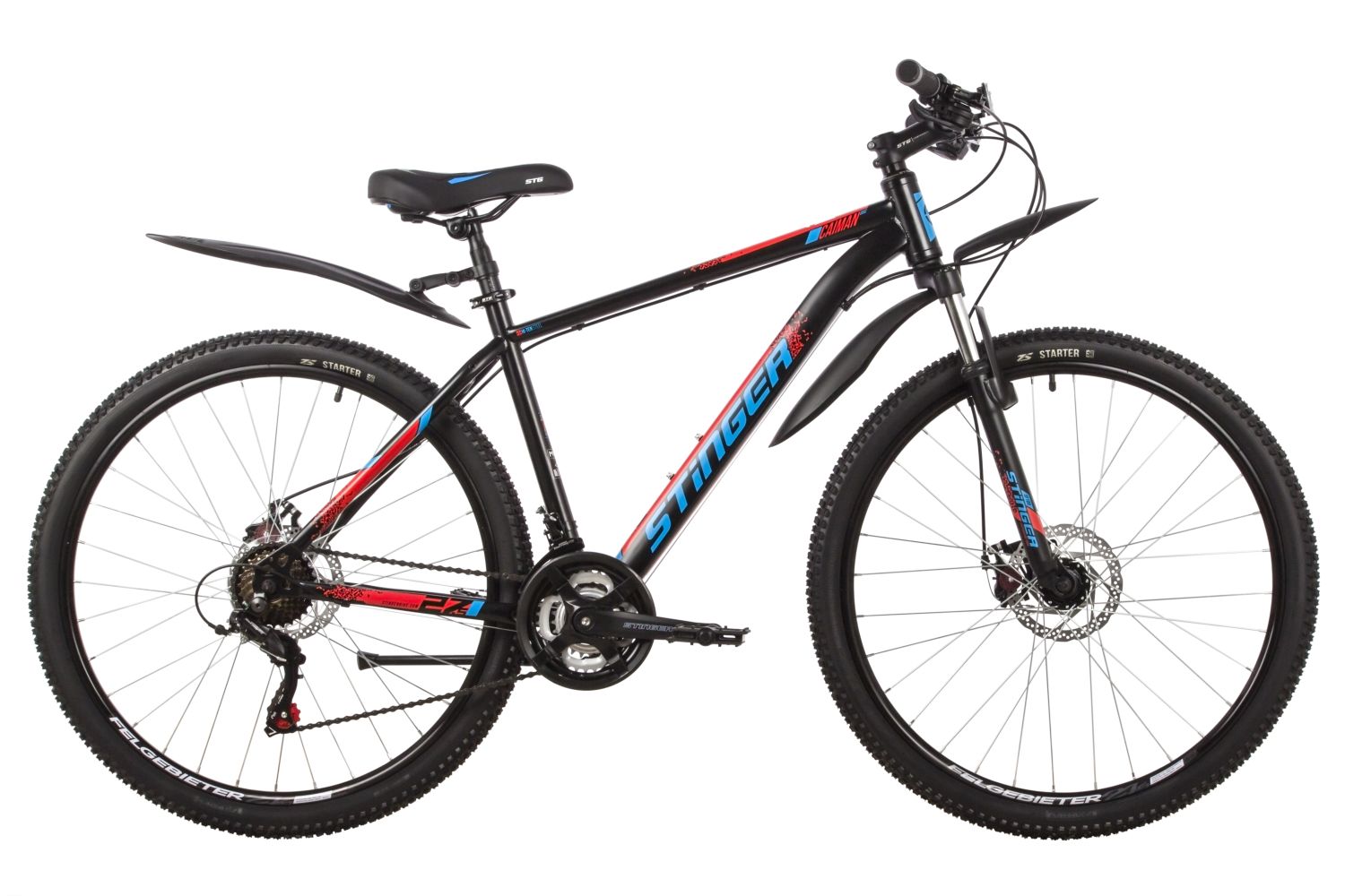 

Велосипед STINGER 27.5" CAIMAN D черный, сталь, размер 16", CAIMAN D