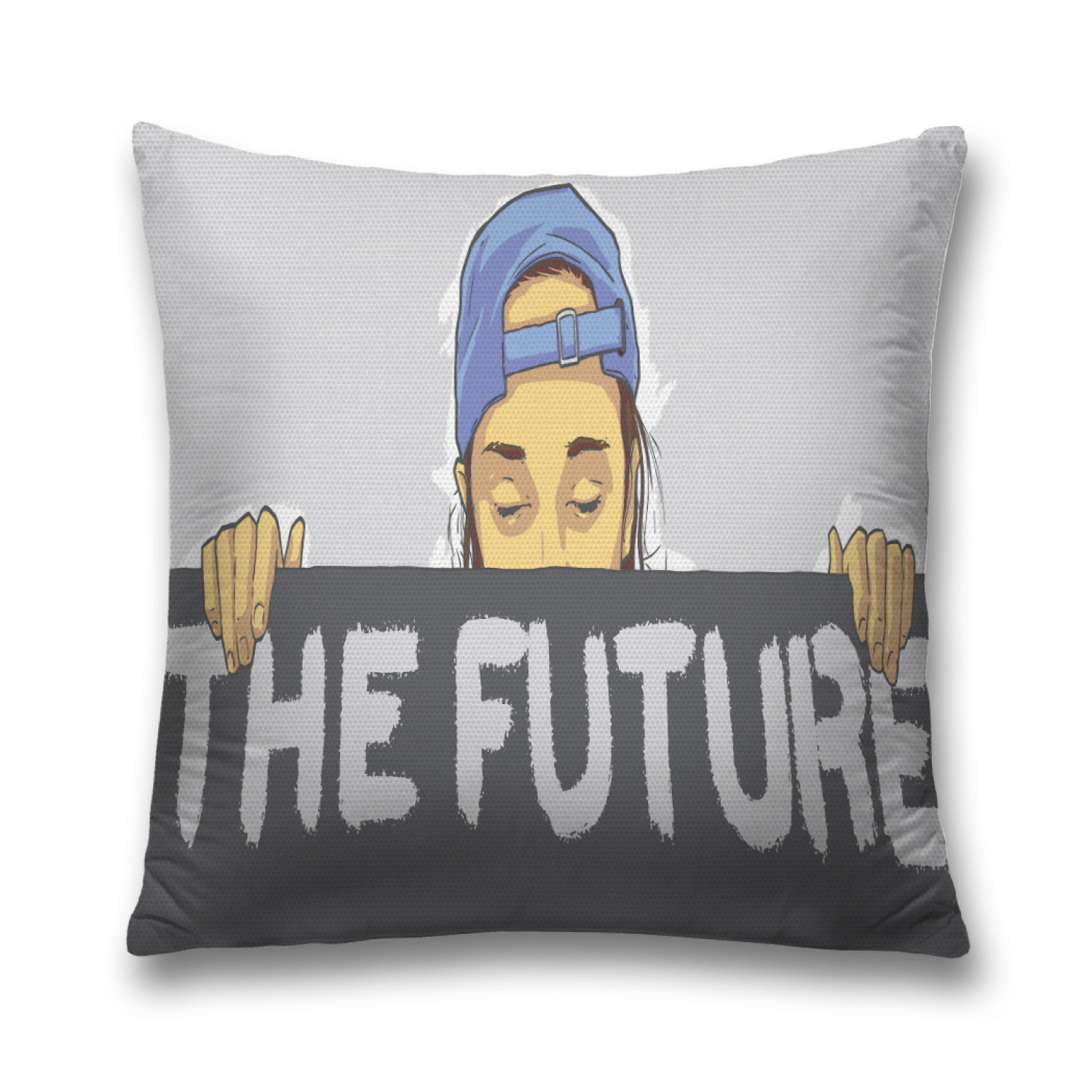 

Наволочка декоративная JoyArty "Будущее девушки" на молнии, 45x45 см, Серый, Будущее девушки