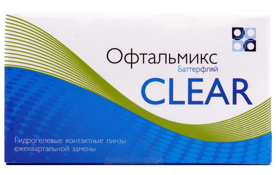 фото Офтальмикс butterfly clear (баттерфлай клиар) 4 линзы квартальные r. 8.6 -1.50