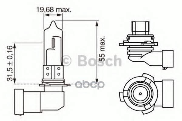 

1 987 302 155_Лампа (Hb4) 12V P22D (51W) Ближнего Света/Пр./Туман Голубая