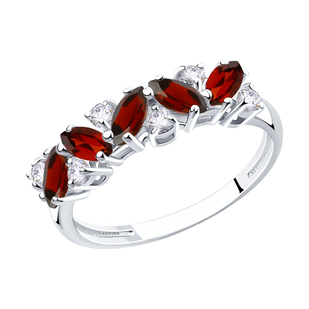 

Кольцо из серебра р. 18 SOKOLOV 92010007, гранат\фианит, 92010007