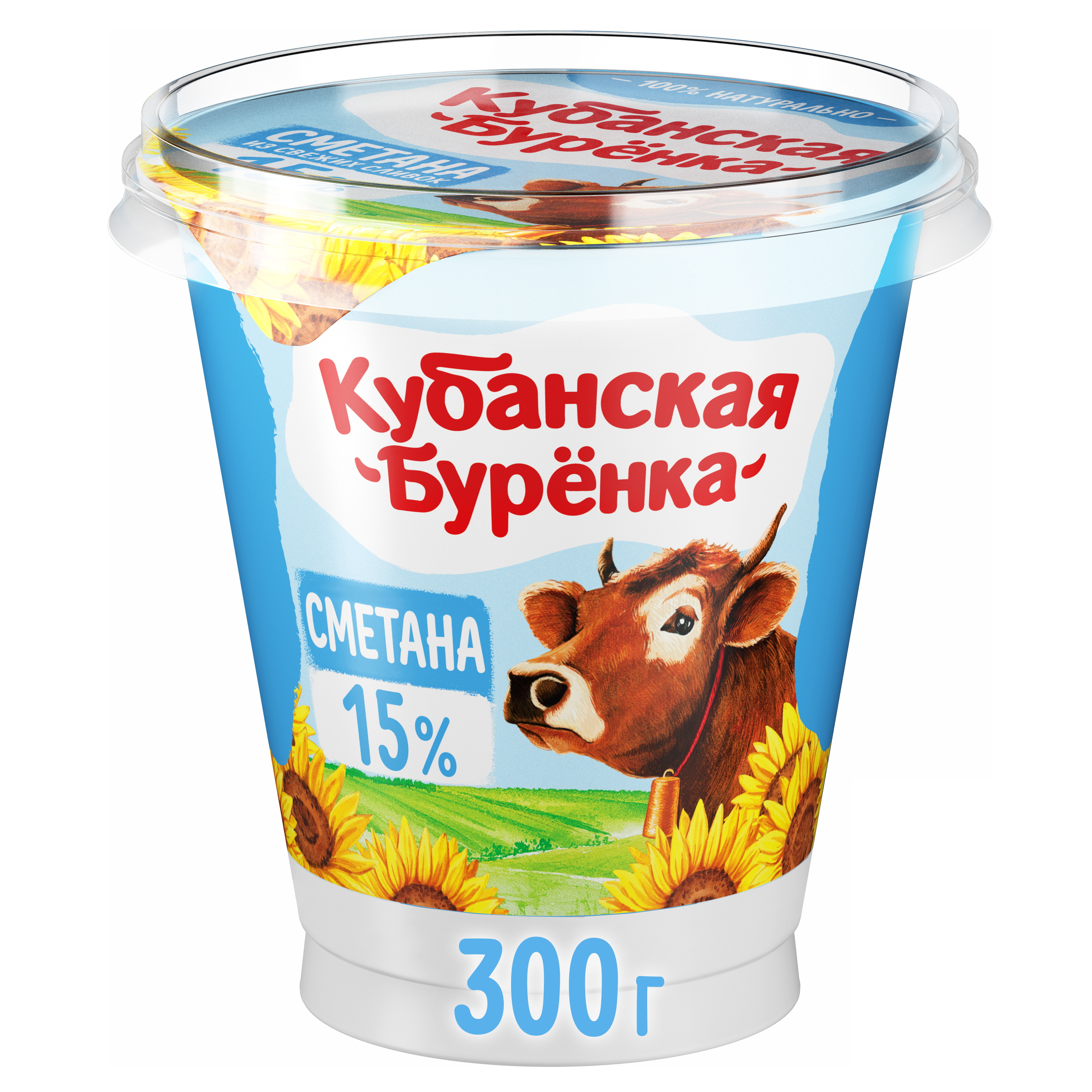 

Сметана Кубанская бурёнка 15% 300 г бзмж
