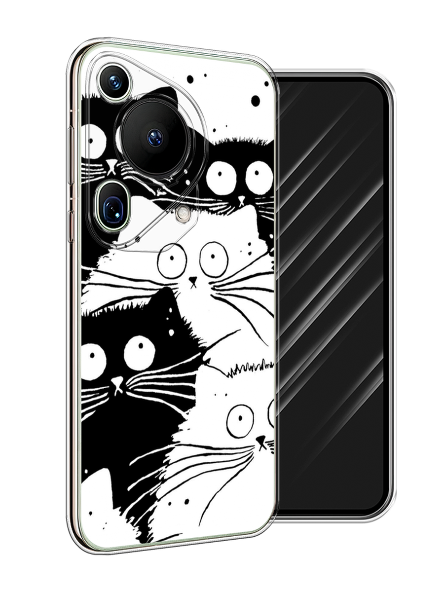 

Чехол Awog на Huawei Pura 70 Ultra "Коты черно-белые", Черный;белый, 6124550-1