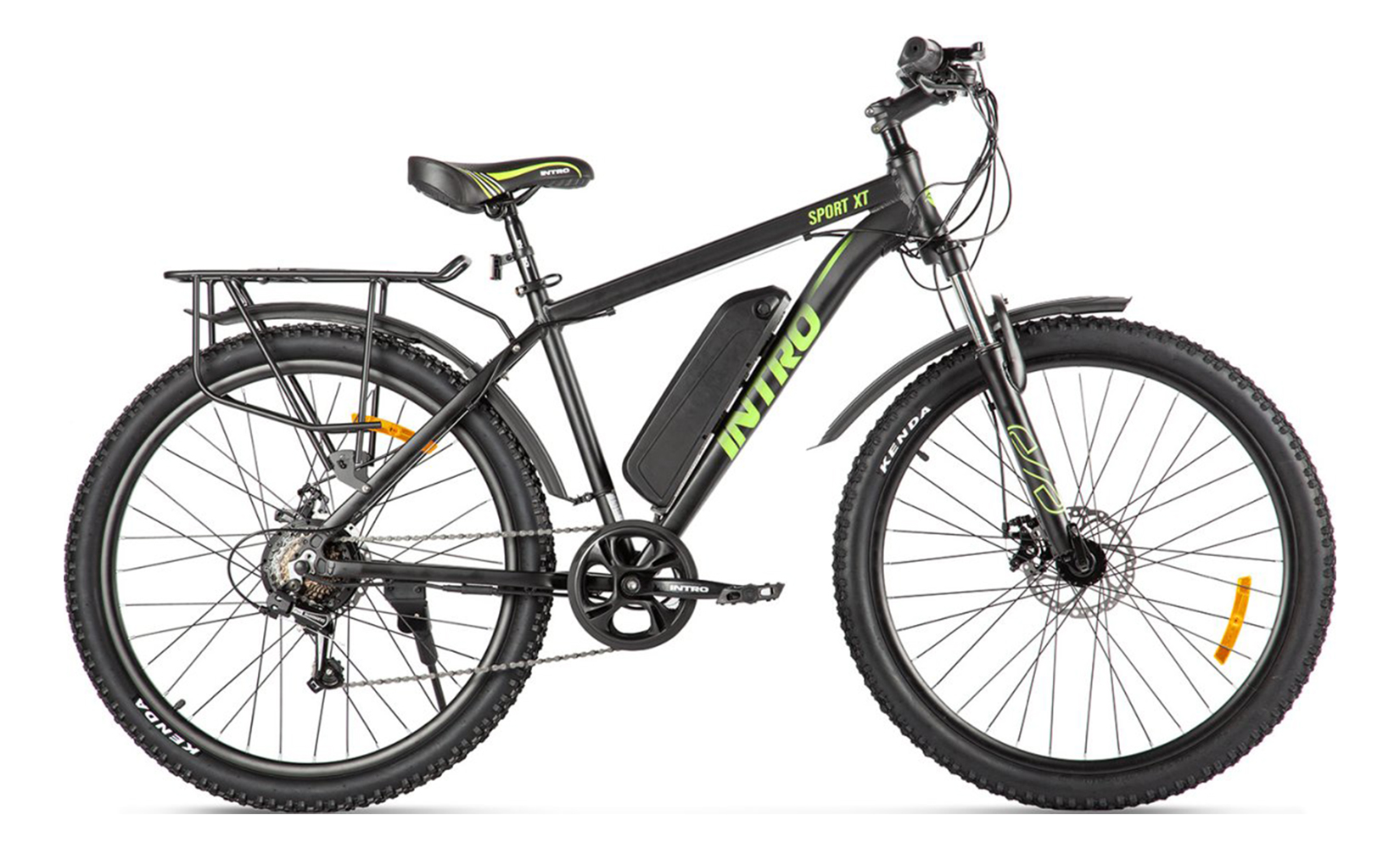 Электровелосипед Intro Sport XT 2024, Черно-зеленый