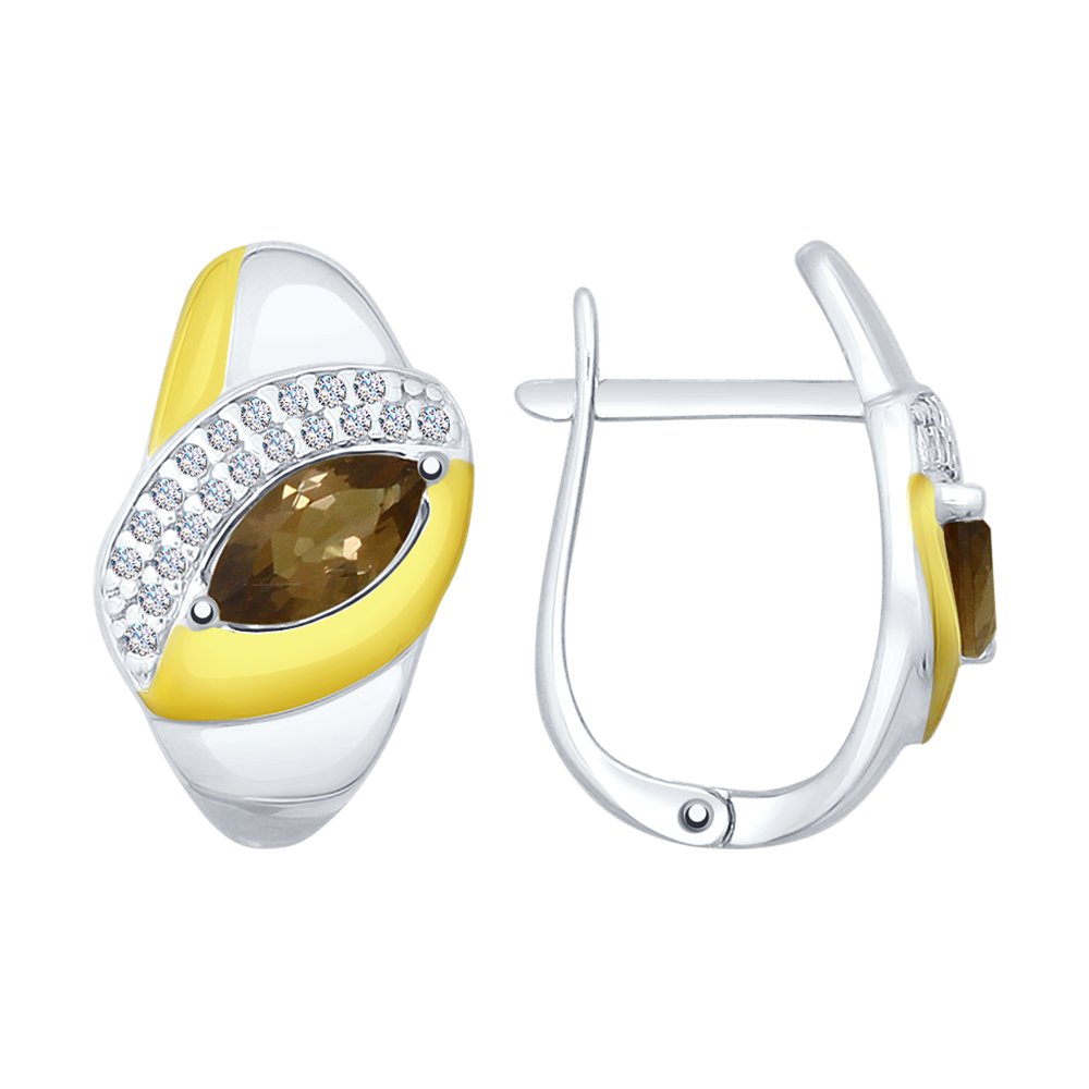 

Серьги из серебра с раухтопазом SOKOLOV 92021614, 92021614
