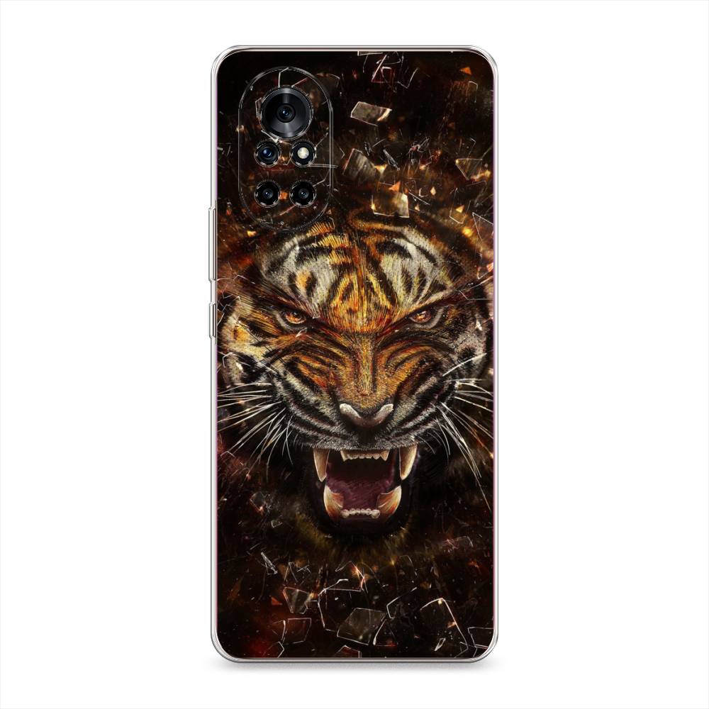 

Чехол на Honor V40 Lite "Тигр осколки", Оранжевый;серый;черный, 6105750-1