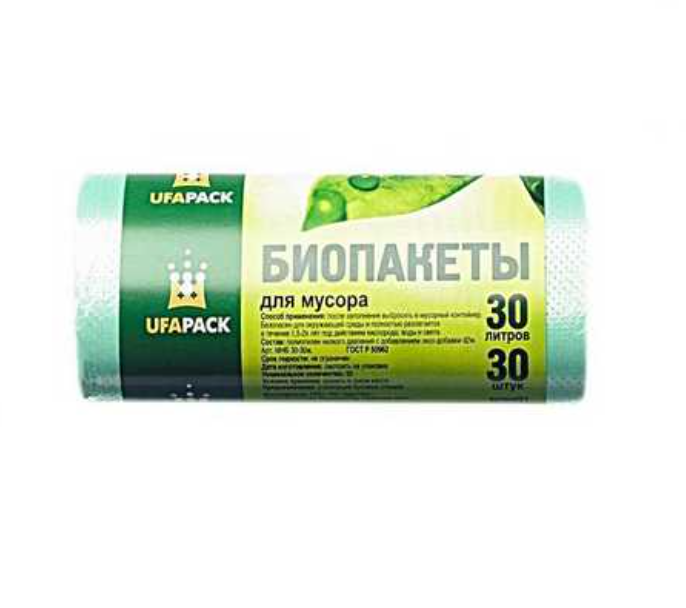 

"БИО" Пакеты д/мусора 30 л. 30 шт., Зеленый