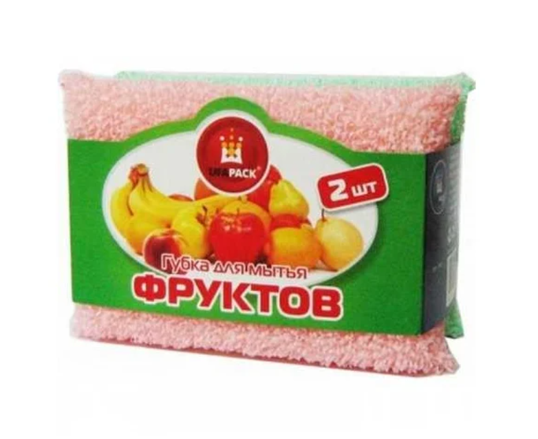 

Губки д/мытья ФРУКТОВ в ОПЛЕТКЕ 2 шт., Разноцветный