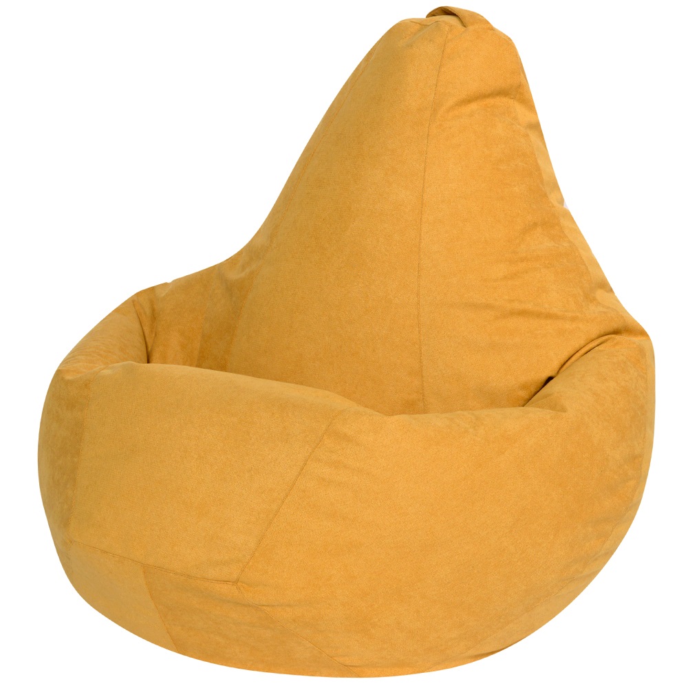 фото Кресло мешок груша желтый велюр 3xl, классический dreambag