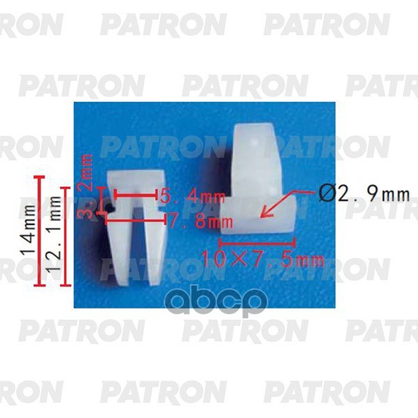 фото Вставка под винт hyundai применяемость: держатель под саморез t=10.0x7.5, d=2.9, f=5.4, h= patron