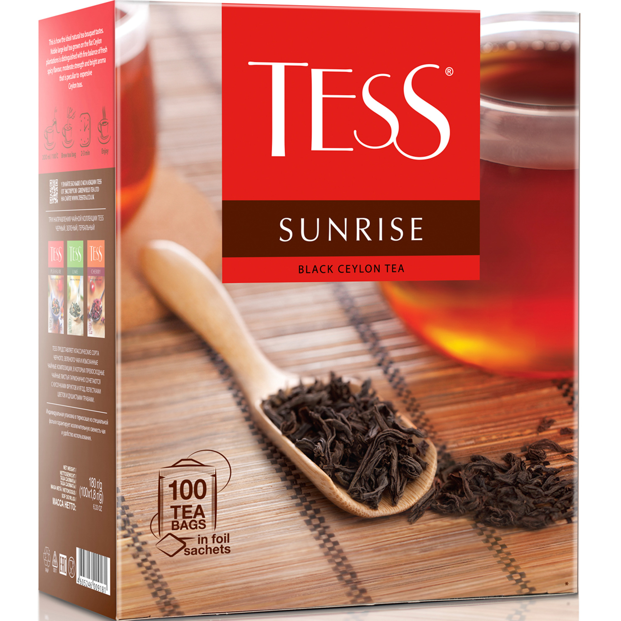 

Чай Tess Sunrise, черный, 100 пак. по 1,8г
