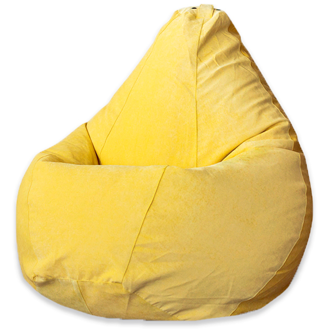 фото Кресло мешок груша желтый микровельвет 3xl, классический dreambag