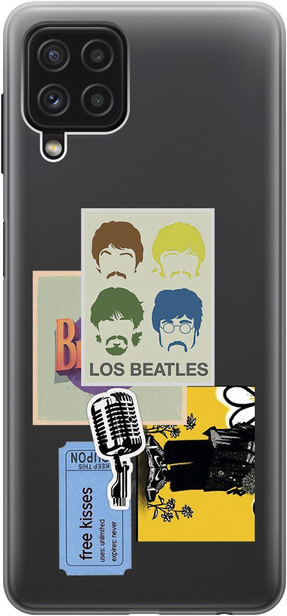 

Чехол на Samsung Galaxy A22 "Beatles Stickers" прозрачный, Прозрачный;бежевый, 5366