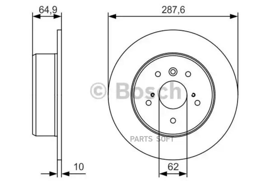 

BOSCH '0986479T69 Диск тормозной задний | зад | 1шт