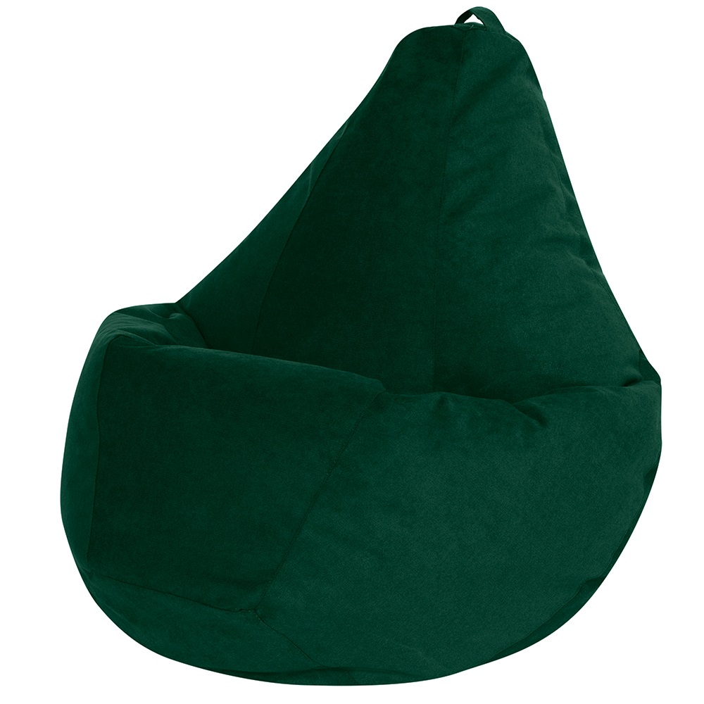 фото Кресло мешок груша зеленый велюр l, классический dreambag