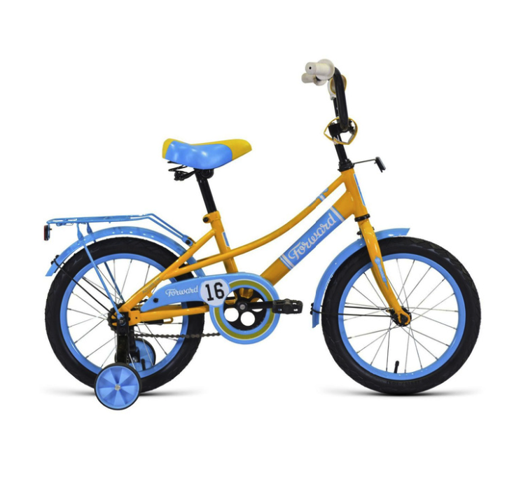 фото Велосипед 16 forward azure 2022 желтый/голубой nobrand