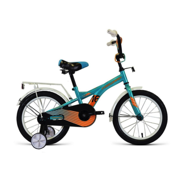 фото Велосипед 16 forward crocky 2022 бирюзовый/оранжевый nobrand