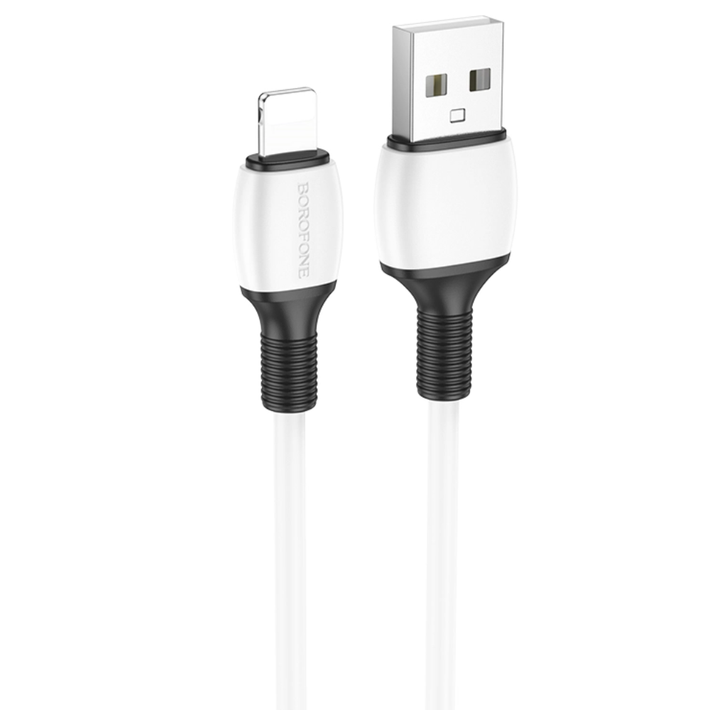 

Дата-кабель Borofone BX84, USB To Lightning, 2.4A, 1м, белый, BX84i