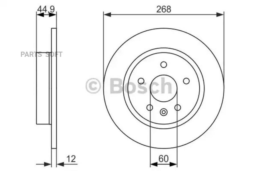 BOSCH 0986479C57 Тормозной диск | зад |