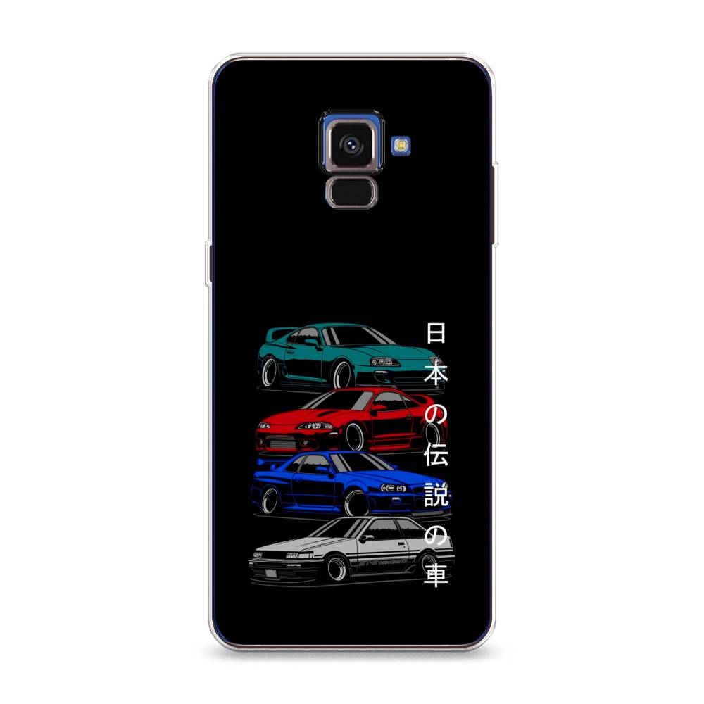 

Чехол Awog на Samsung Galaxy A8 2018 "JDM Legend cars", Разноцветный, 25450-5