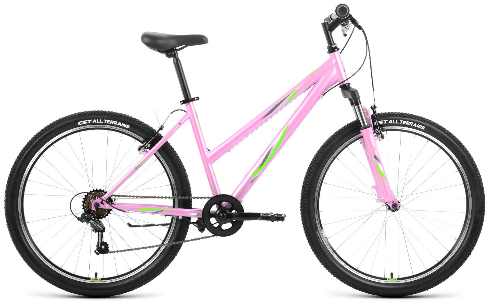 Велосипед 26 FORWARD IRIS 1.0 (6-ск.) 2022 (рама 17) сиреневый/зеленый