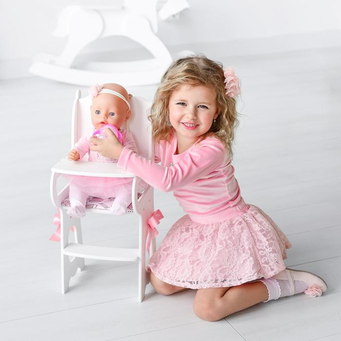 Игрушка детская столик для кормления с мягким сидением, коллекция «Diamond princess» белый