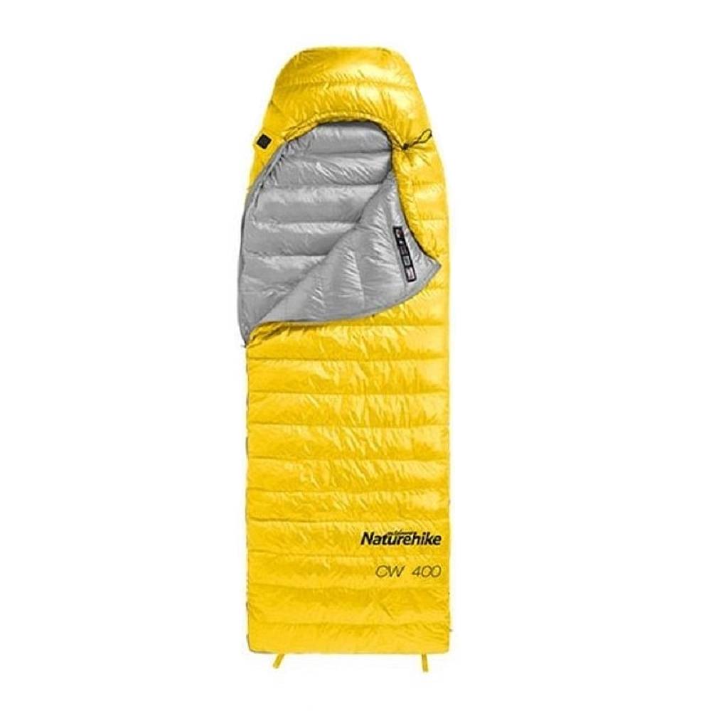 Мешок спальный Naturehike CW400 NH18C400-D с гусиным пухом М желтый