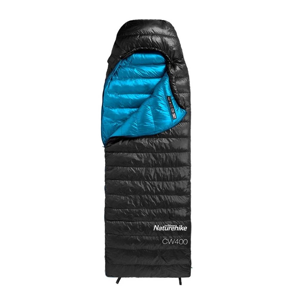 Мешок спальный Naturehike CW400 NH18C400-D с гусиным пухом М черный