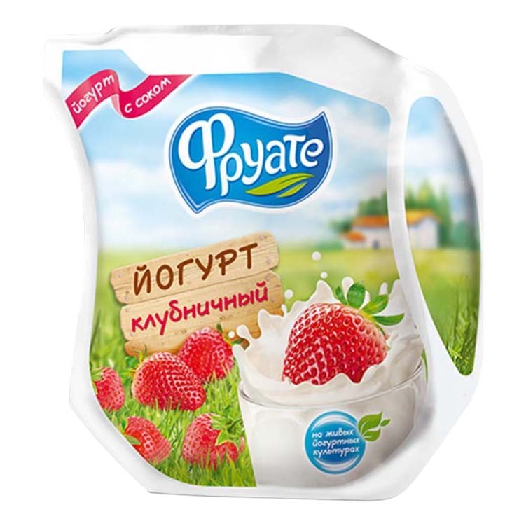 Питьевой йогурт Фруате клубника 1,5% 450 г бзмж