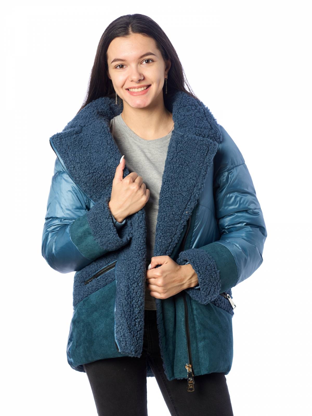 

Куртка женская EVACANA 4054 синяя 46 RU, Синий, 4054
