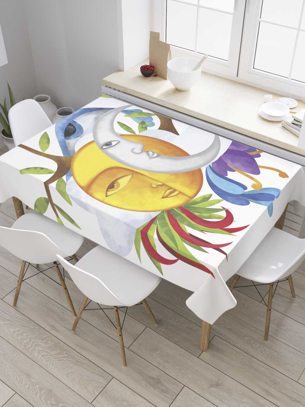 

Скатерть прямоугольная JoyArty "Ведическое соседство" из оксфорда, 120x145 см, Желтый, Ведическое соседство