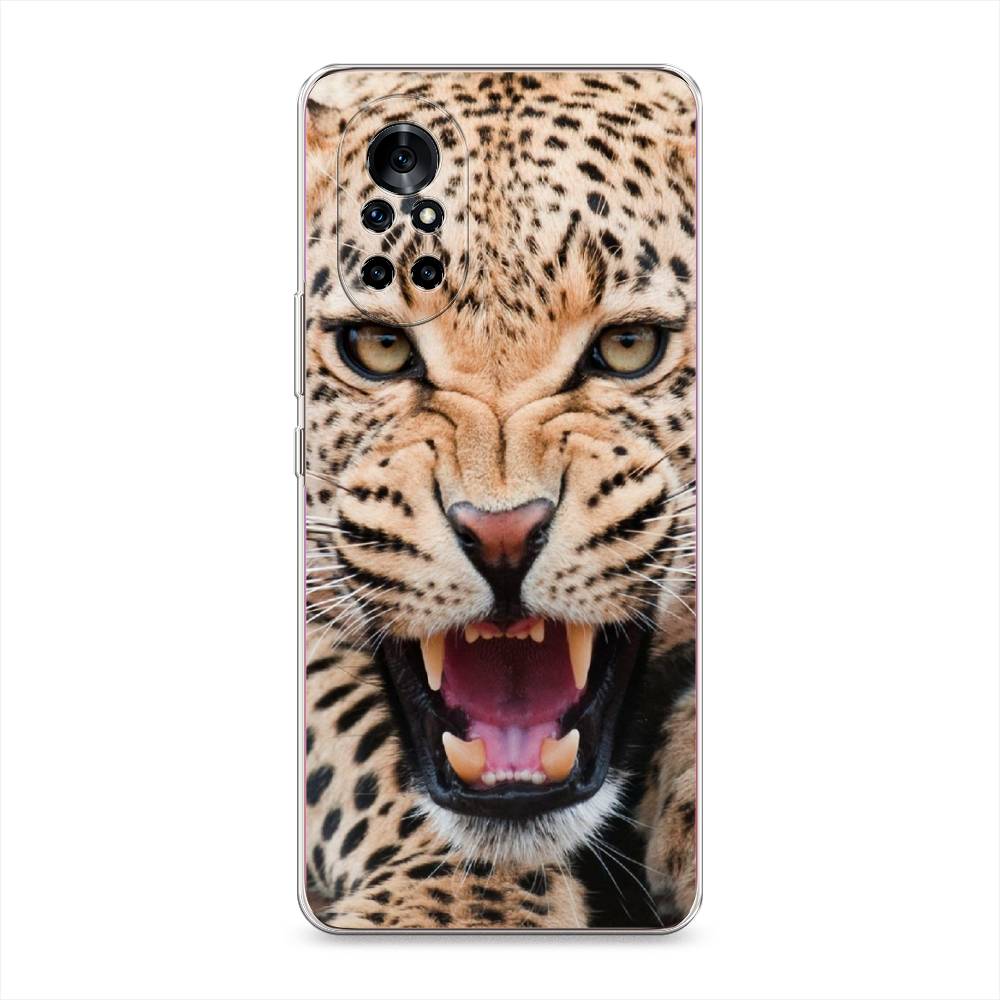 

Чехол на Honor V40 Lite "Леопард 3d", Бежевый;черный, 6105750-6