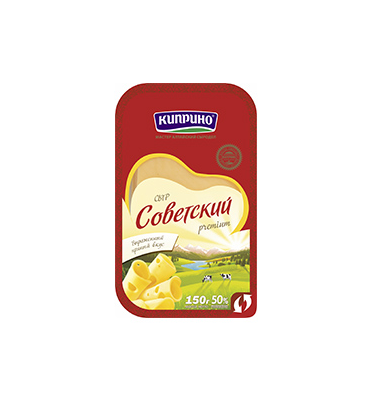 

Сыр твердый Киприно Советский 50% 150 г бзмж