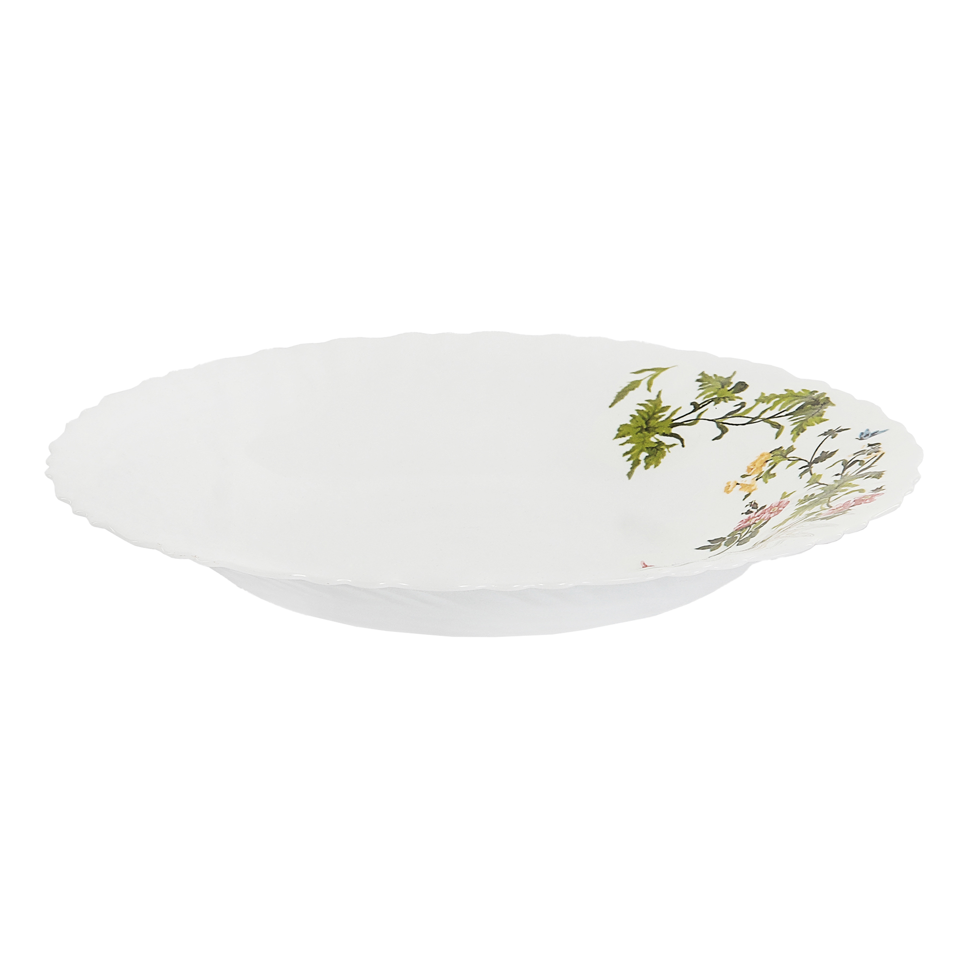 Тарелка для супов Dinova-Saina-Group Цветочный вальс d 23 см белая