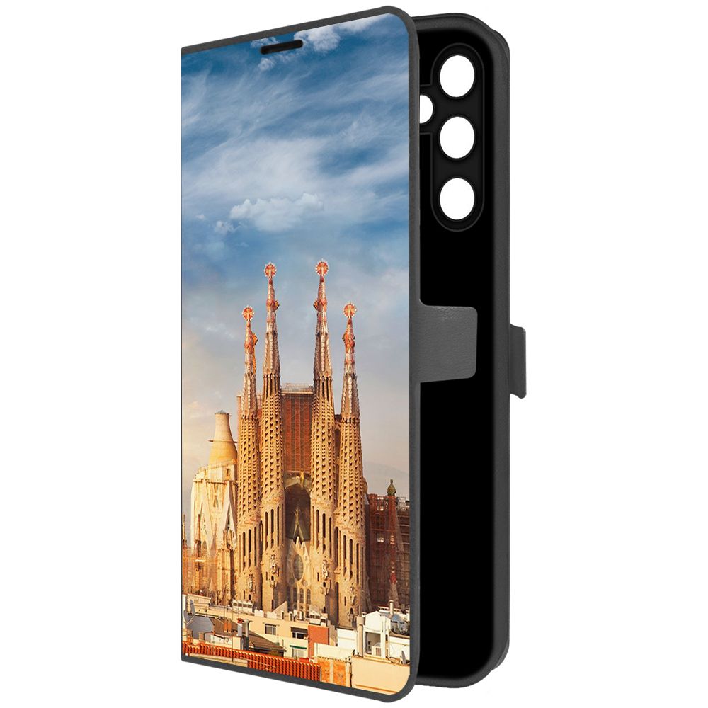 Чехол-книжка Krutoff Eco Book для Samsung Galaxy A05s Испания, Саграда Фамилия (черный)