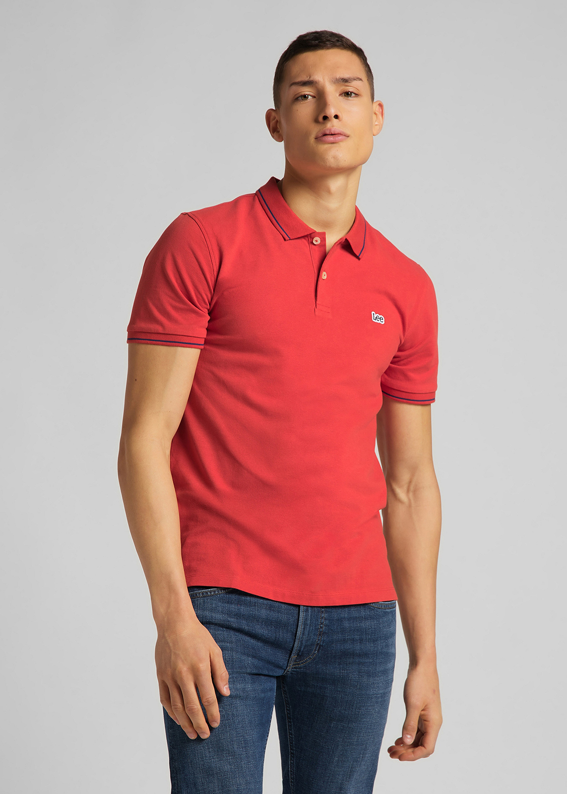 фото Футболка мужская pique polo washed lee красная m