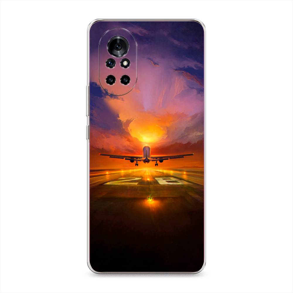 

Чехол на Honor V40 Lite "Самолет на посадке", Оранжевый;синий, 6105750-6