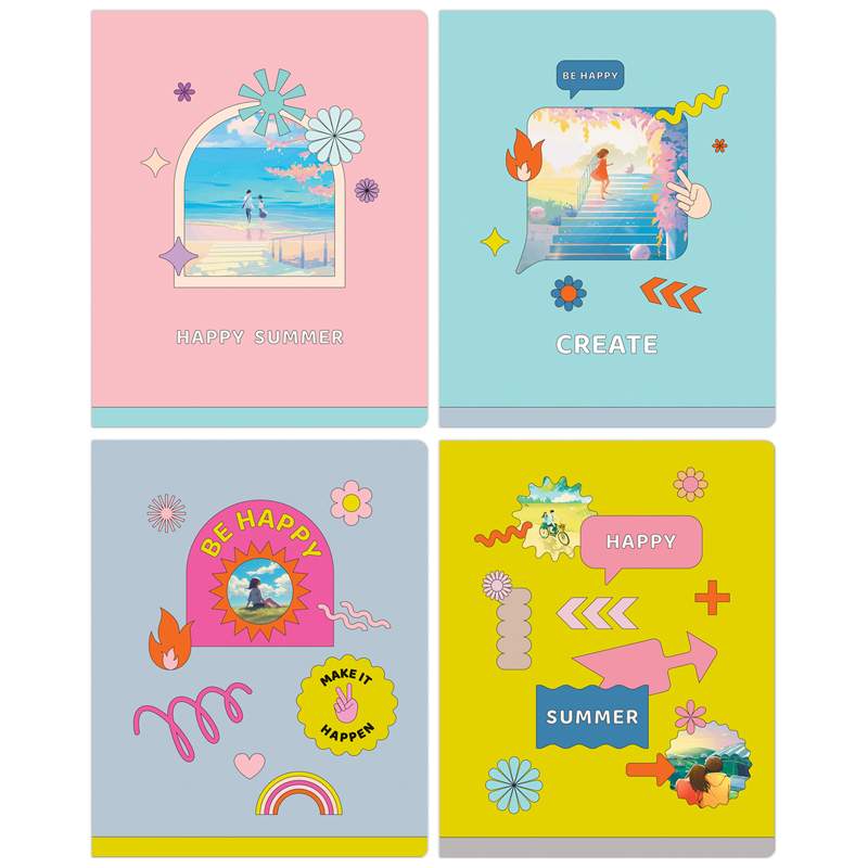 

Тетрадь BG "Happy summer" 340957, 40 листов, А5 линейка, скрепки, 12 шт., 340957