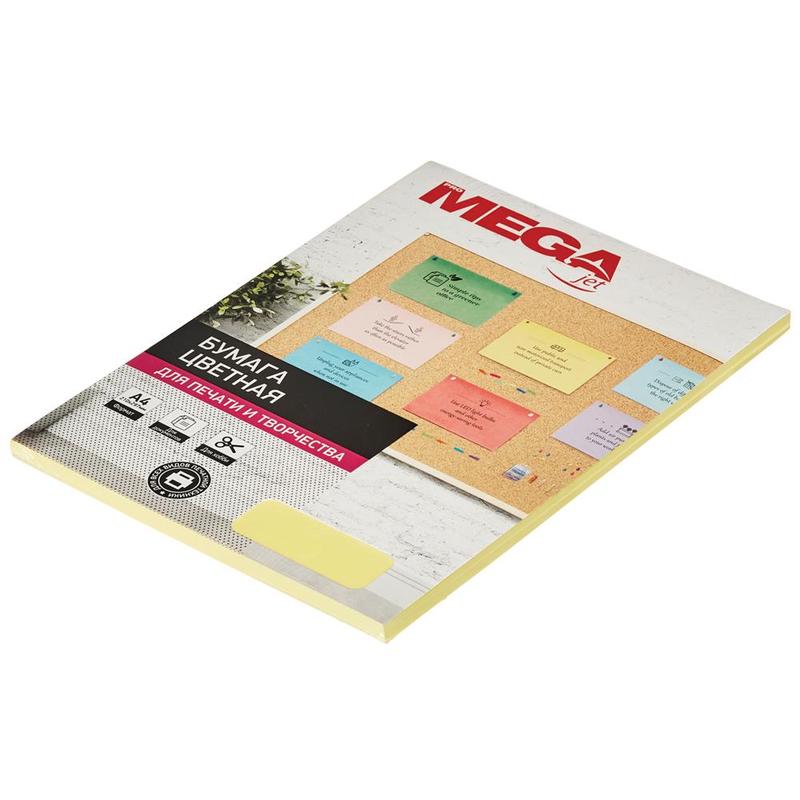 фото Бумага цветная для офисной техники promega pastel желтая а4 80 г/кв.м 50 листов, 866083 promega jet