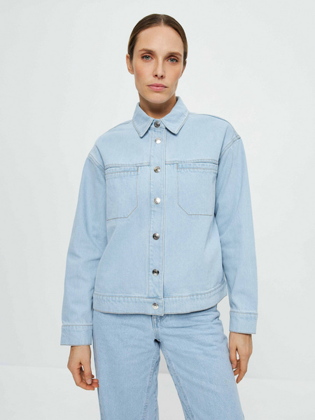 

Джинсовая куртка женская ZARINA 3225446646 синяя L, Синий, 3225446646