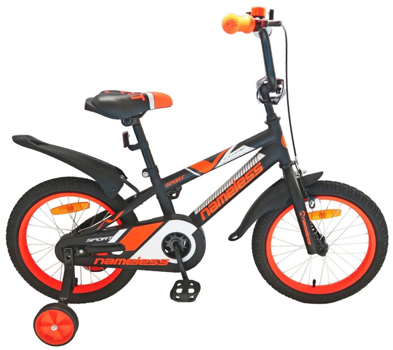 Велосипед Nameless 14 SPORT, черный/оранжевый