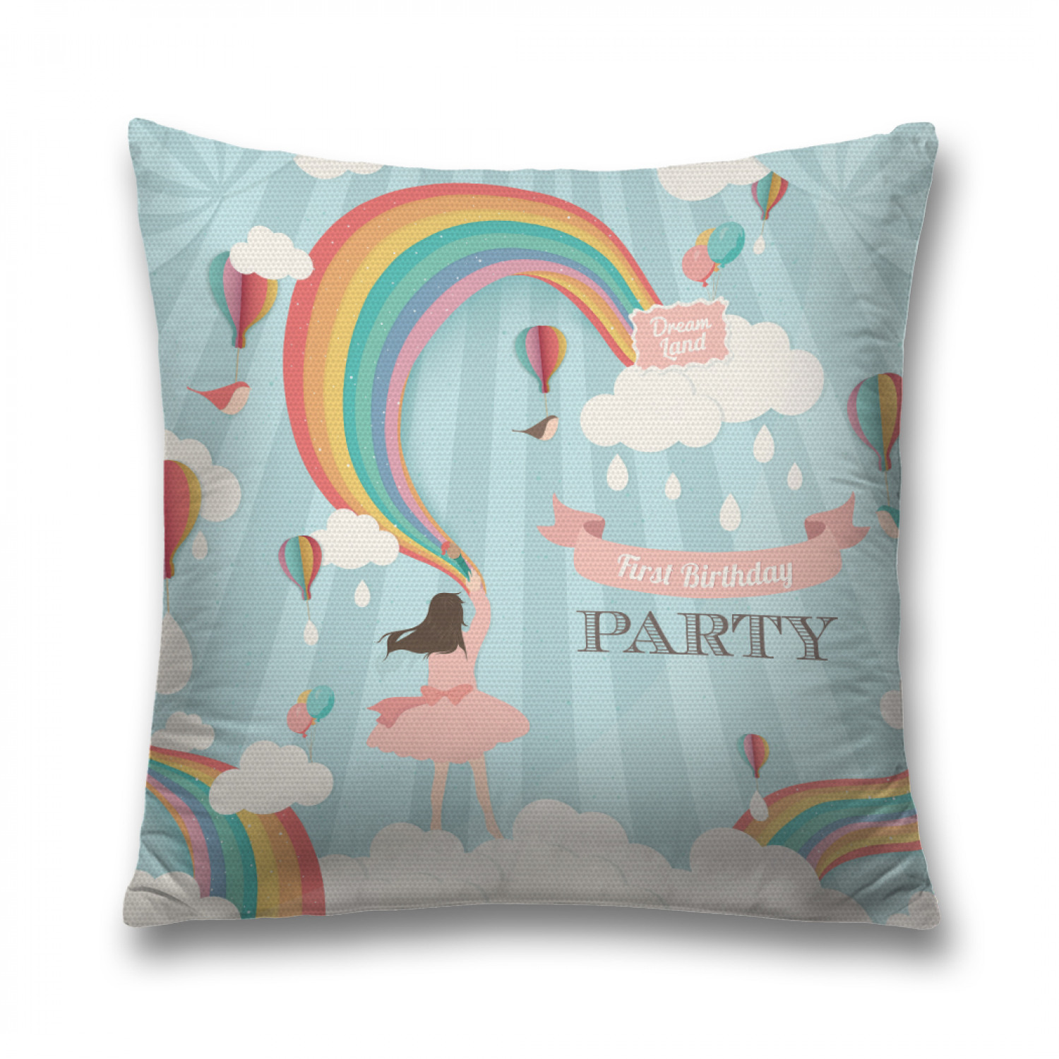 

Наволочка декоративная JoyArty "Именинная вечеринка" на молнии, 45x45 см, Голубой, Именинная вечеринка