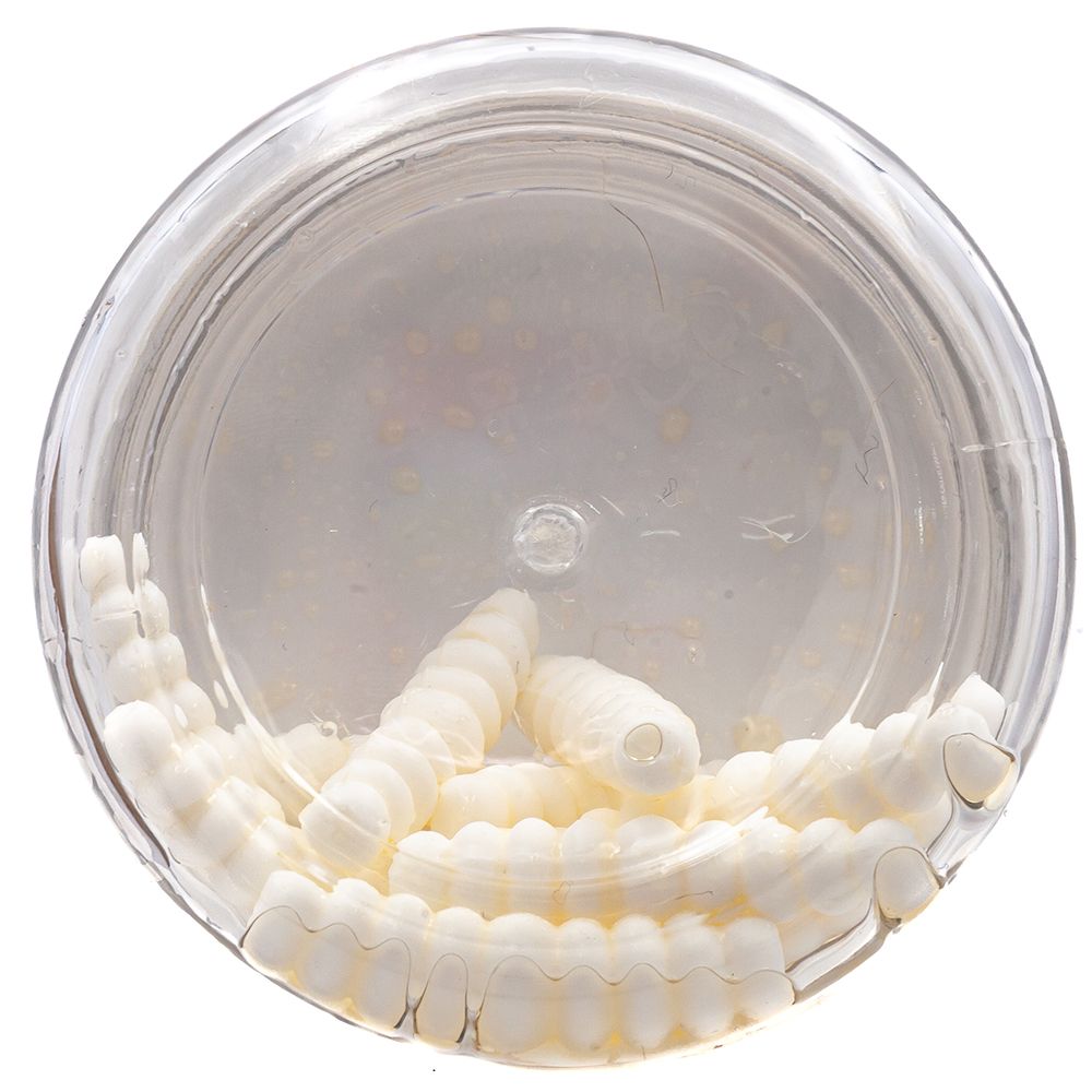 Силиконовая приманка Nyaski.Club Гусень сыр 30 мм 0.75 гр цвет белый 15 шт