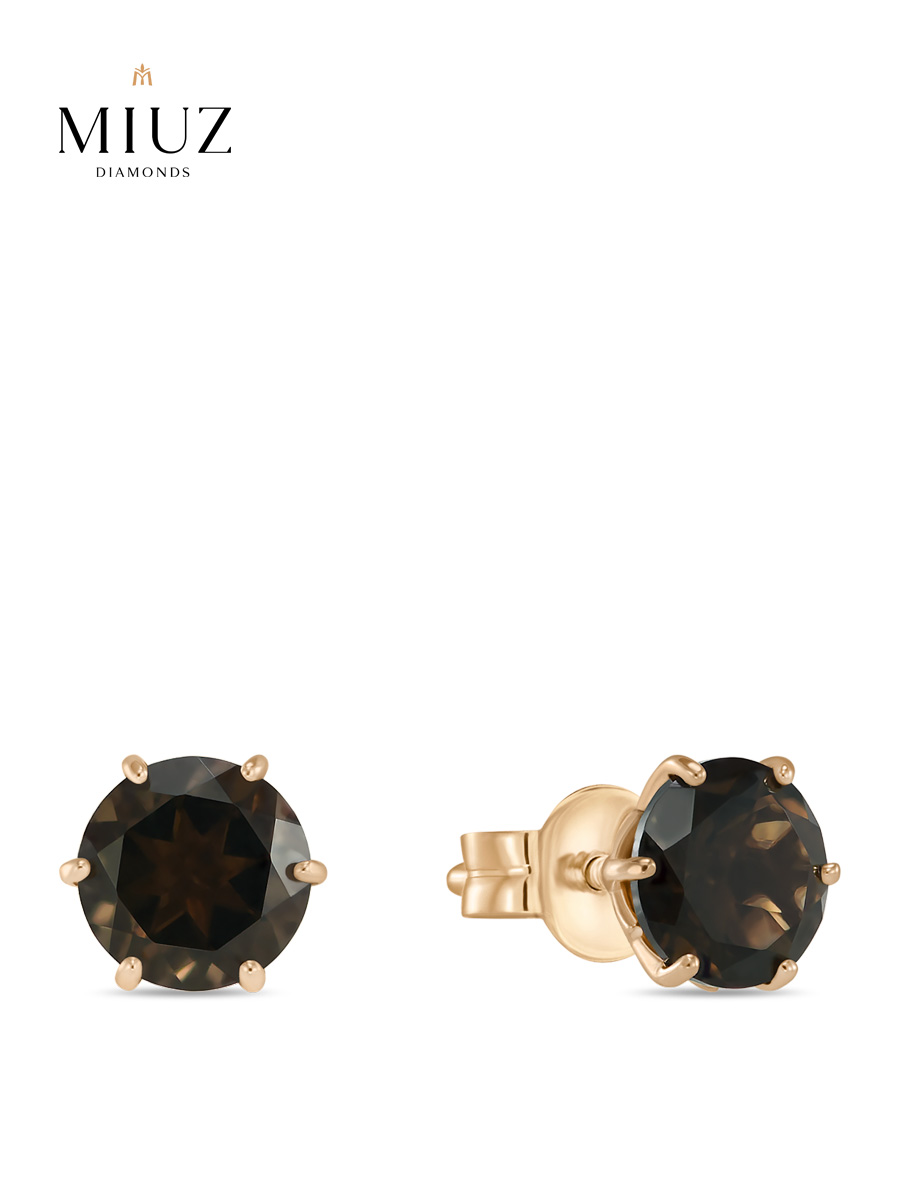 

Серьги пусеты из красного золота MIUZ Diamonds E01-34127-SQ, раухтопаз, E01-34127-SQ